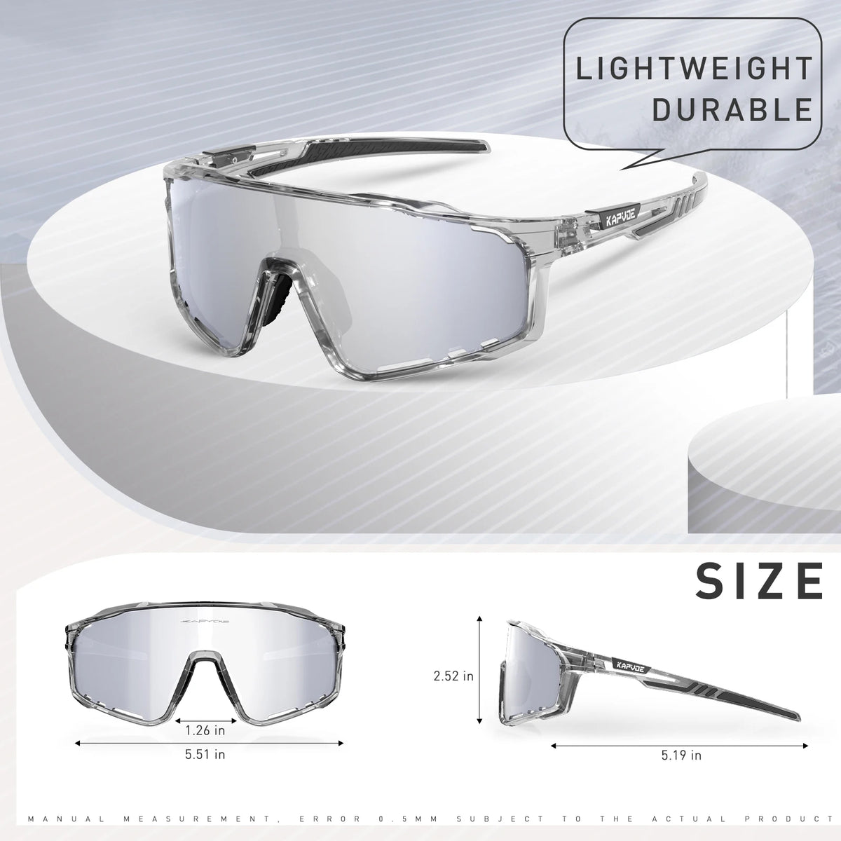 Kapvoe Cycling Glasses Polarized Sunglasses for Men Women Biking UV400 Outdoor Mountain Bike Sports Mountain Glasses Fishing