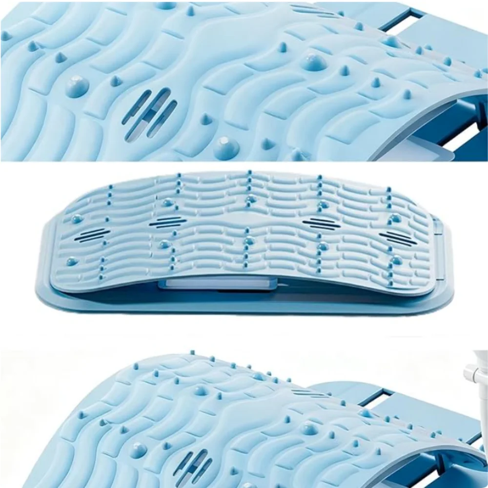 Waist Massager Lumbar Support Massager Pillow Inflatable Adjustable Height 10 Magnetic 40 Massage Points Waist Pillow for Bed Lower Back Home