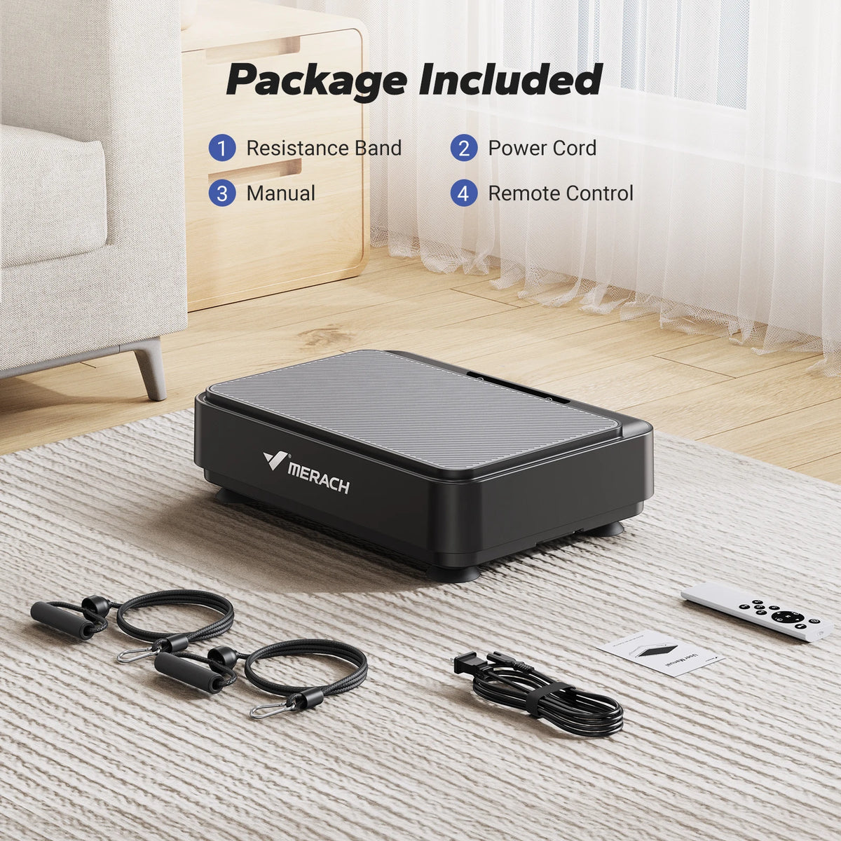 MERACH Vibration Plate Exercise Machine, Vibrating Plate Machine for Weight Loss, Mini Full Body Vibration Platform for Lymphatic Drainage, Exercise Equipment for Women