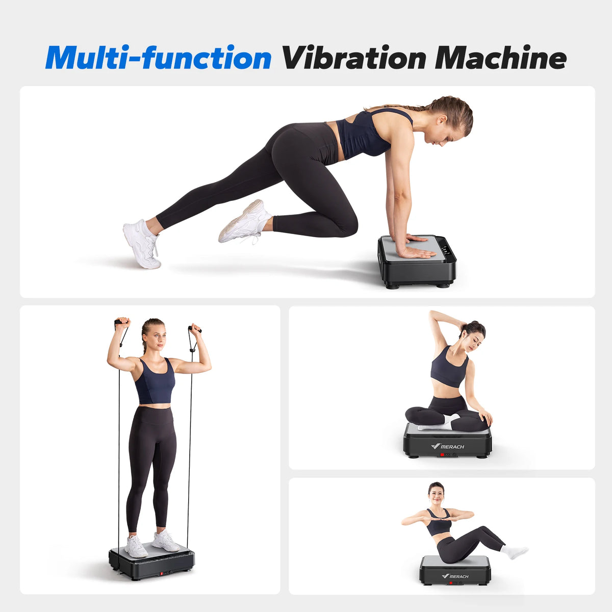 MERACH Vibration Plate Exercise Machine, Vibrating Plate Machine for Weight Loss, Mini Full Body Vibration Platform for Lymphatic Drainage, Exercise Equipment for Women