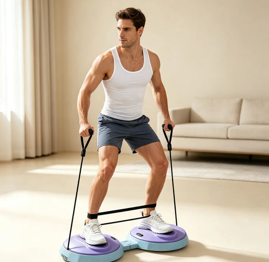 QK‑108 Fold Waist Twister Machine With Resistance Bands Indoor Apartment Fat Burning Training Equipment For Men Women Home Use