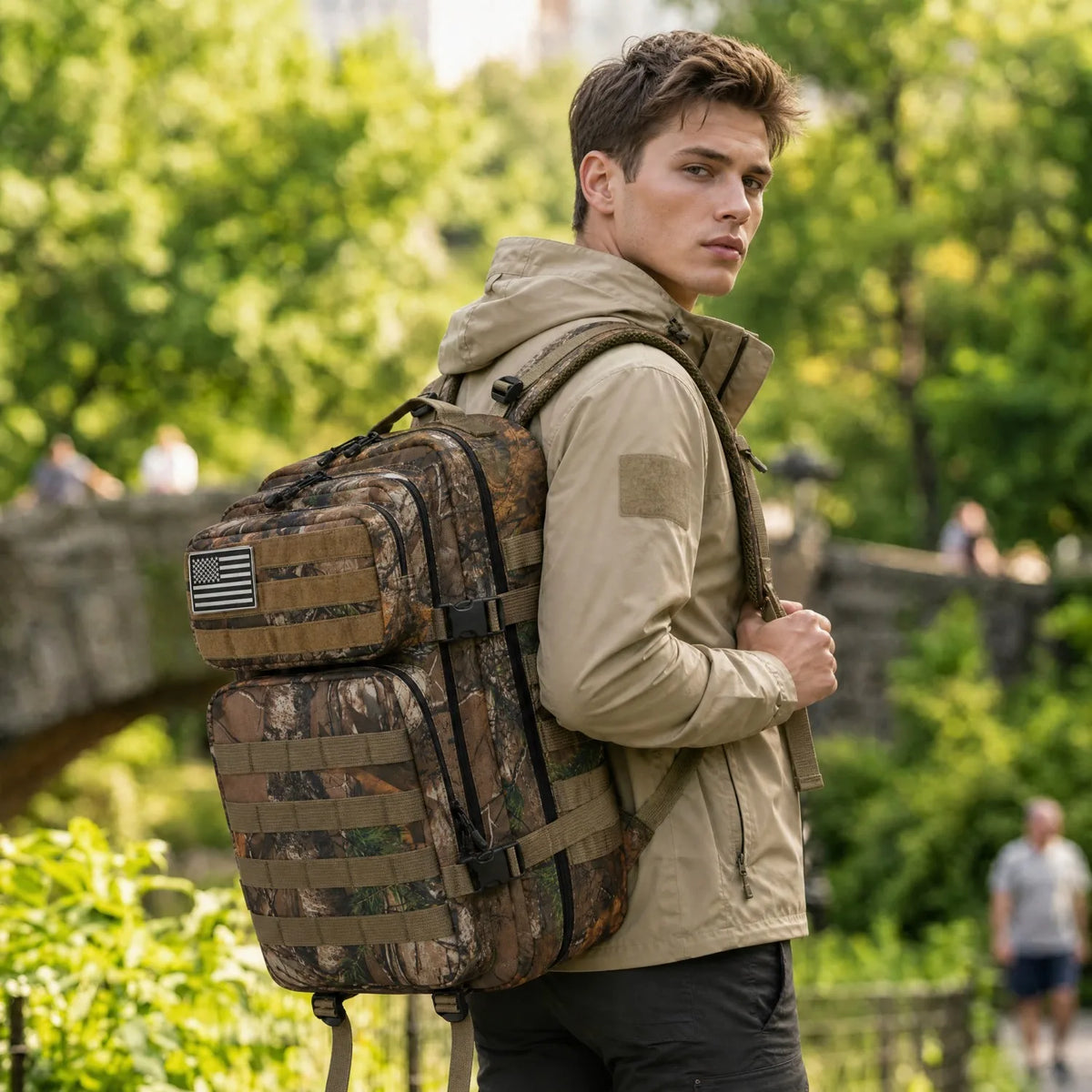 45L Tactical Gym Backpack Molle Large Capacity Multi Pocket Storage Bag Durable Wear Resistant Fitness Training Bag Heavy Duty Rucksack For Men Women Sports Workout Business Trips Outdoor Training Daily Commute Luggage Bag