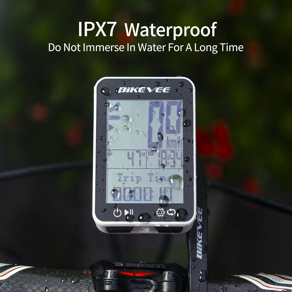 BIKEVEE Outdoor Fitness Sports Multi-Language USB-C Rechargeable GPS Wireless Bike Computer with Auto Backlighted Stand MPH KM/H Waterproof Bicycle Speedometer Odometer Stopwatch Tracker Multi-Language