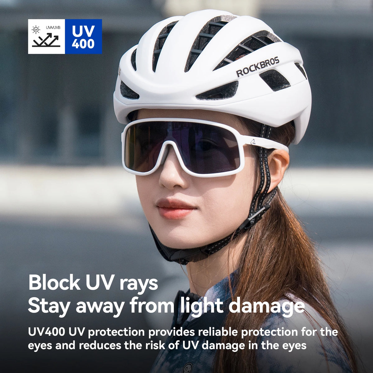 ROCKBROS Cycling Glasses Photochromic Outdoor Bike Sunglasses UV400 Eyewear Sports Eye Protection Windproof Riding Big Frame Polarized Glasse