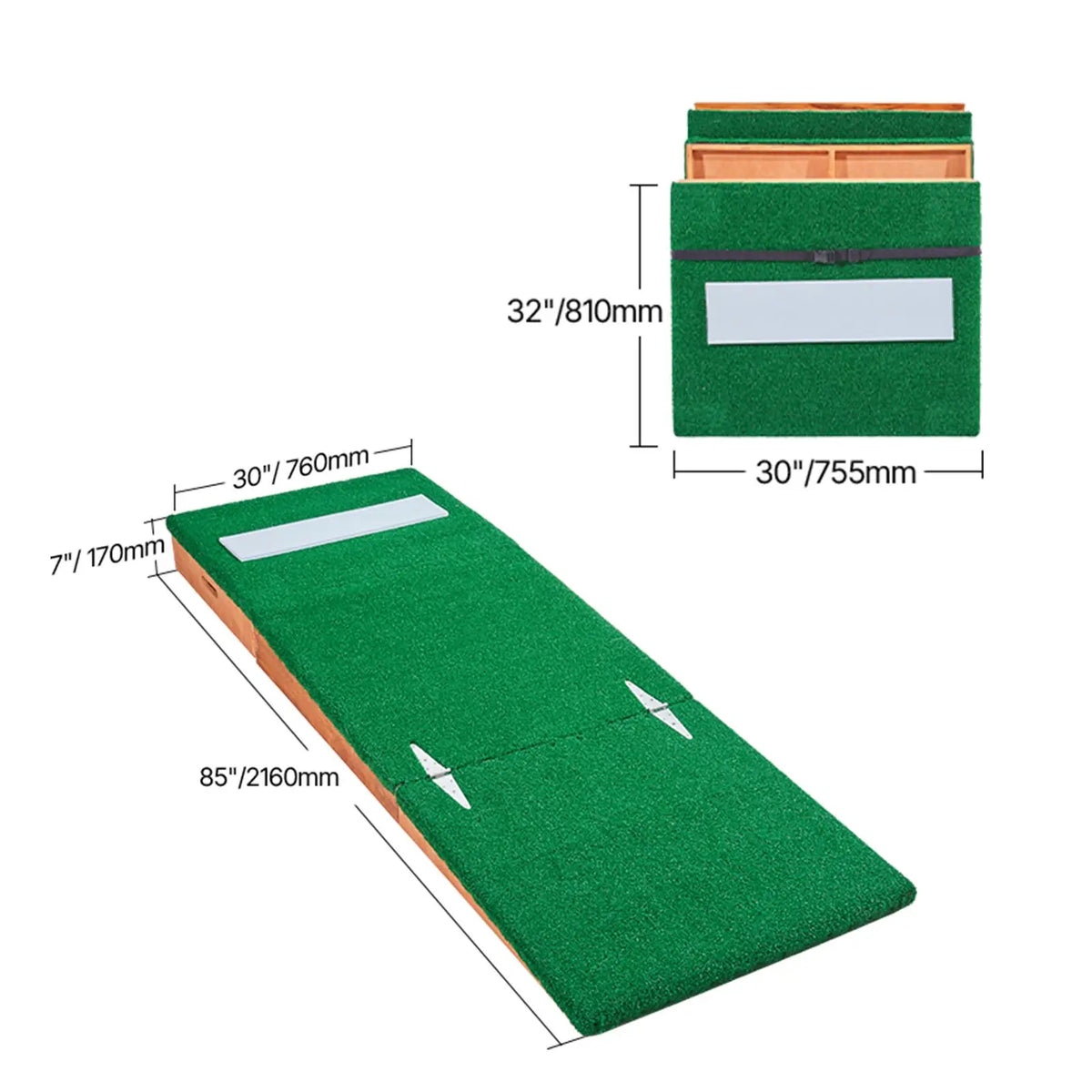 Pitching Mound, Portable Baseball Pitcher's Mound, 85 in Indoor Outdoor Pitching Practice and Training Equipment, Softball Pitching Aids with Antifade Turf, Pitching Rubber, Adjustable Base