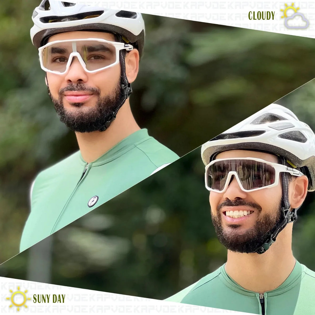 Kapvoe Photochromic Sunglasses Cycling Glasses Mountain Bike Goggles Men Baseball Eyewear Bicycle Sports Glasses for Man UV400