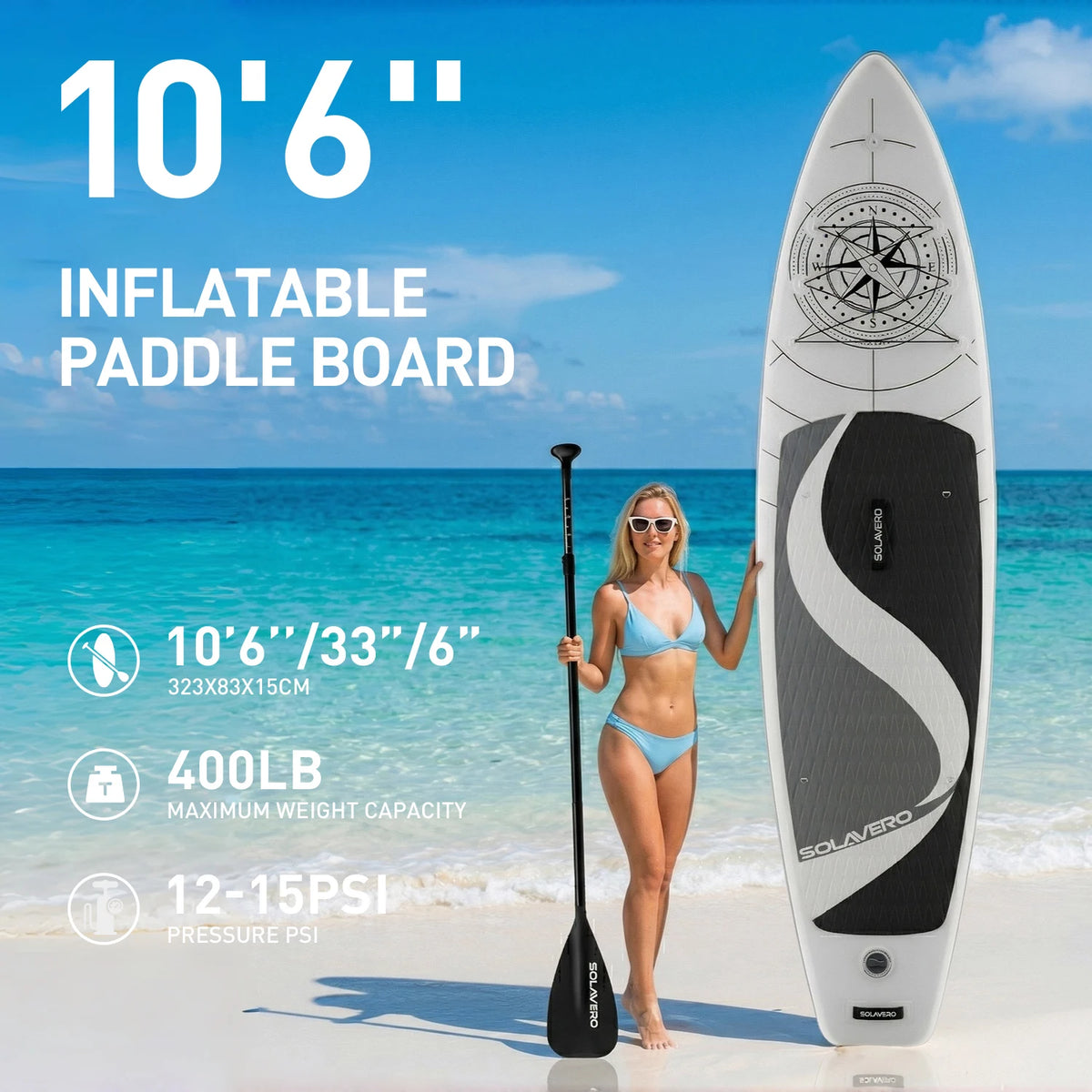 NEBMAAX Inflatable SUP Board Complete with A Full Set of SUP Accessories, Featuring Three Removable Tail Fins and A Non-slip Deck for Adults. Available in A Wide Variety of Patterns and Designs,Suitable for A Range of Water S