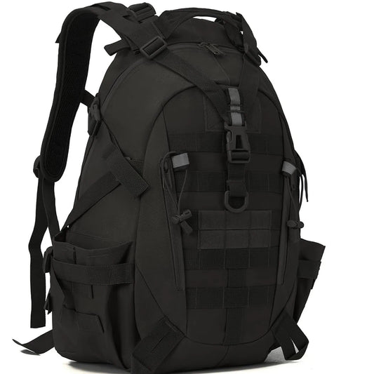 35L Tactical Gym Backpack for Men with MOLLE System & Reflective Strip, Outdoor Fitness Rucksack with Dual Cup Holders & Compression Straps, Travel Training Sports Gear Bag