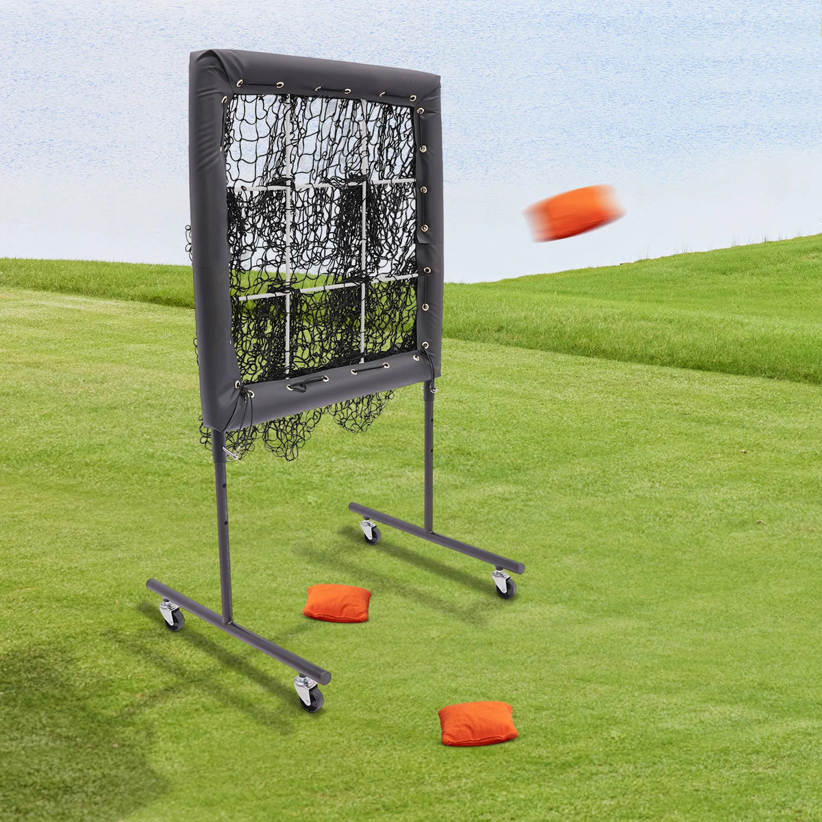 3 Gears Adjustable Height Baseball Training Equipment for Hitting Pitching Practice Baseball Trainer Aid Baseball Training Net