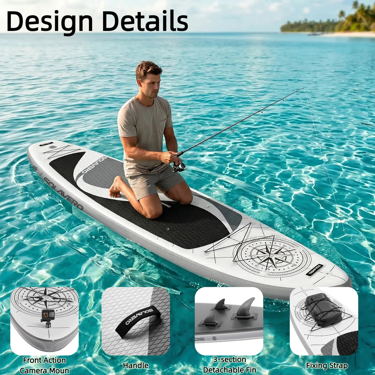 NEBMAAX Inflatable SUP Board Complete with A Full Set of SUP Accessories, Featuring Three Removable Tail Fins and A Non-slip Deck for Adults. Available in A Wide Variety of Patterns and Designs,Suitable for A Range of Water S