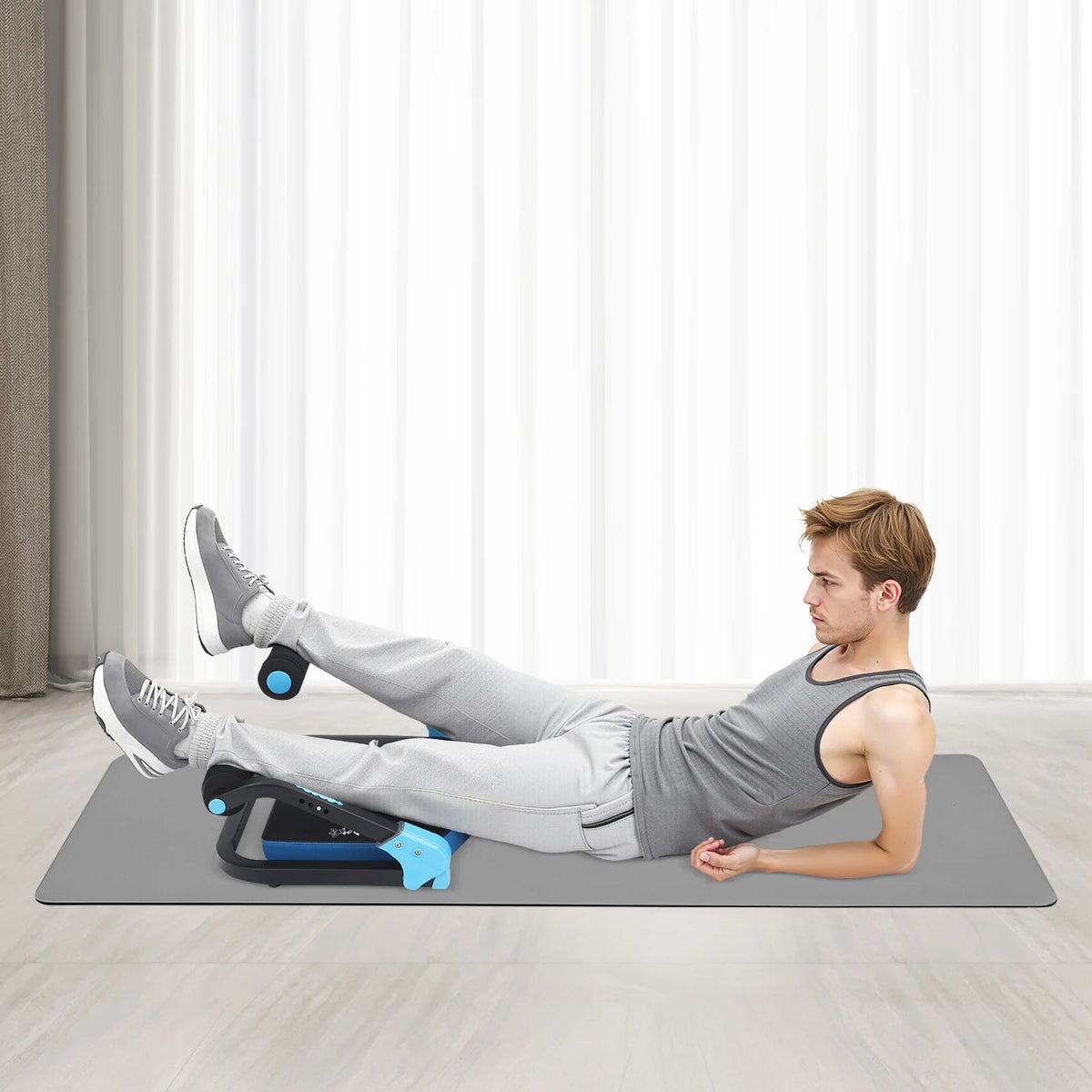 Ab Maschine, Ab Exerciser, Abdominal Trainer, Mini Sit Up Machine with Adjustable Resistance, Foldable Home Gym Equipment, Multi-Function Full Body Workout, Cushioned Foam Pad, Steel Frame, Portable Abs Core Fitness Tool for