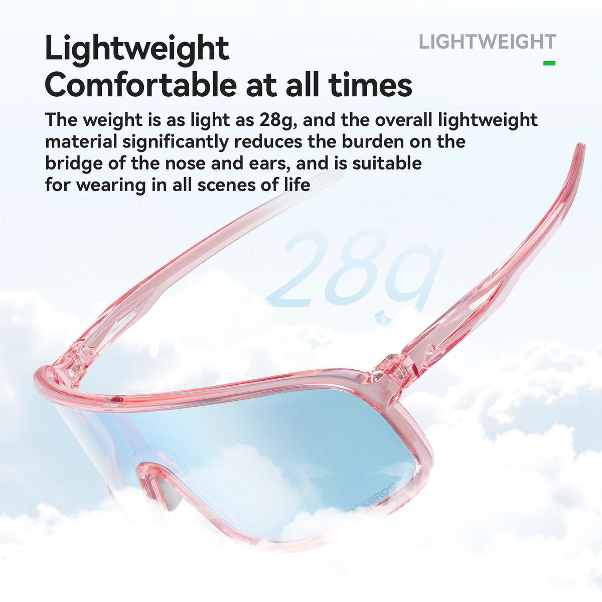 ROCKBROS Cycling Glasses Photochromic Outdoor Bike Sunglasses UV400 Eyewear Sports Eye Protection Windproof Riding Big Frame Polarized Glasse