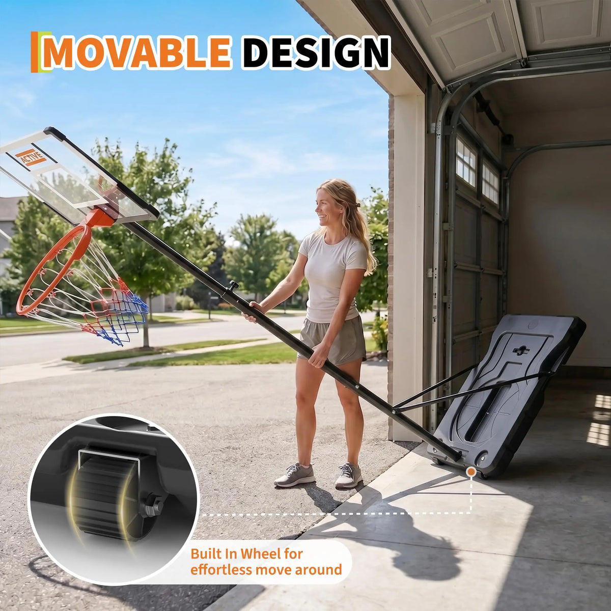Portable Basketball Hoop Outdoor, 3-10FT Adjustable Basketball Goal, 30/38/44 Inch Backboard, w/Fillable Base, Extra Anchor & Wheels, for Kids Youth Teens Adults in Backyard Driveway Court
