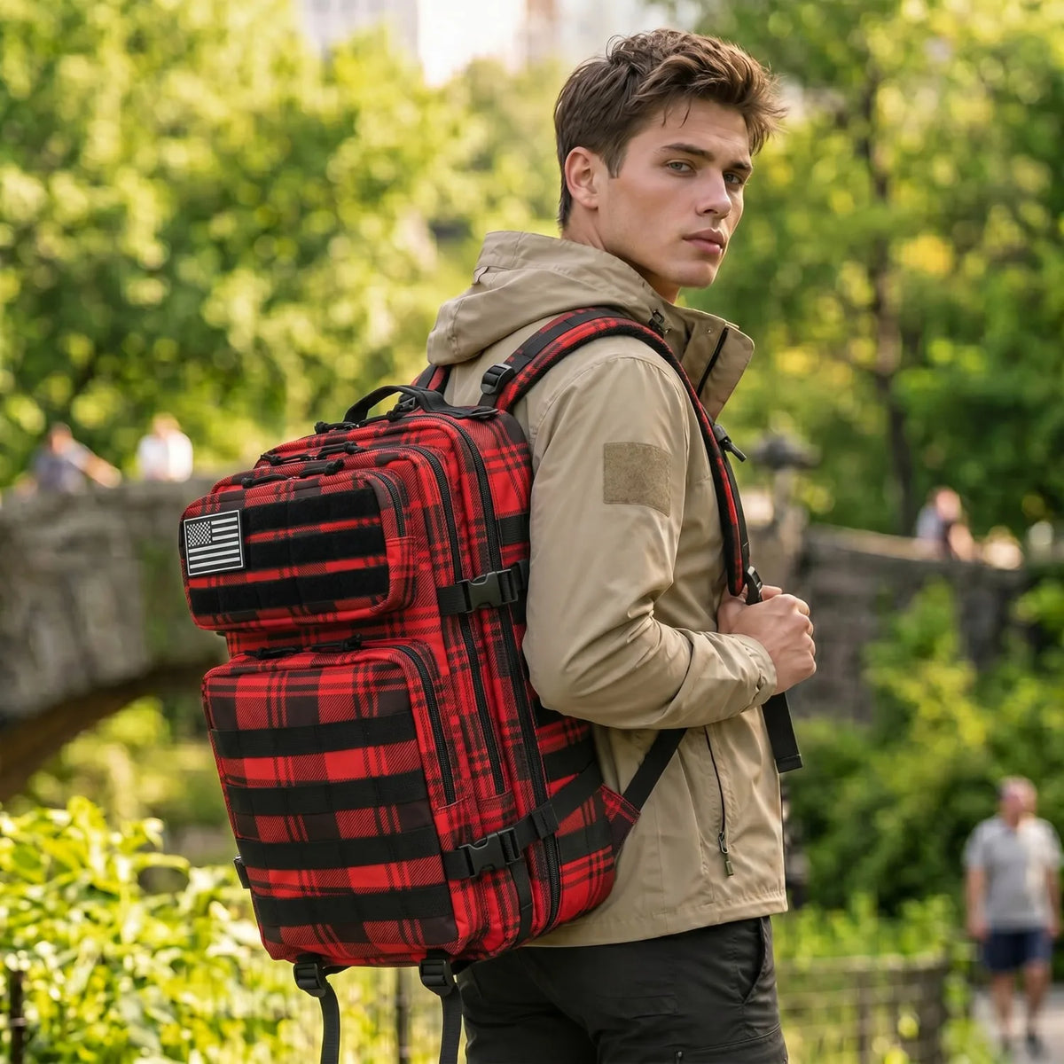 45L Tactical Gym Backpack Molle Large Capacity Multi Pocket Storage Bag Durable Wear Resistant Fitness Training Bag Heavy Duty Rucksack For Men Women Sports Workout Business Trips Outdoor Training Daily Commute Luggage Bag