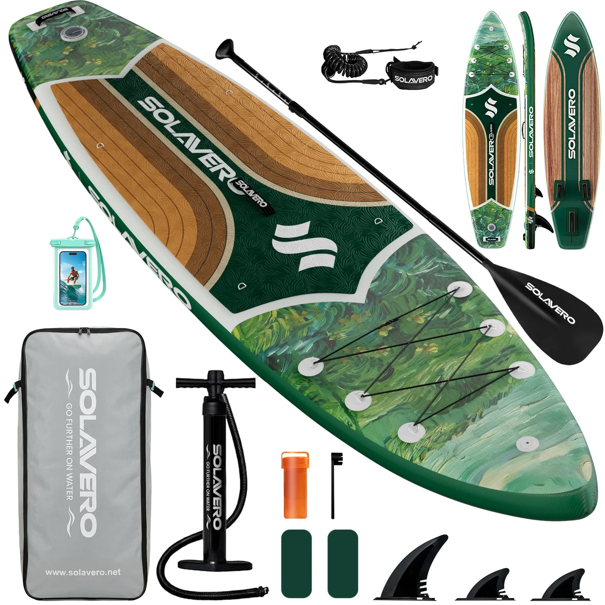 NEBMAAX Inflatable SUP Board Complete with A Full Set of SUP Accessories, Featuring Three Removable Tail Fins and A Non-slip Deck for Adults. Available in A Wide Variety of Patterns and Designs,Suitable for A Range of Water S