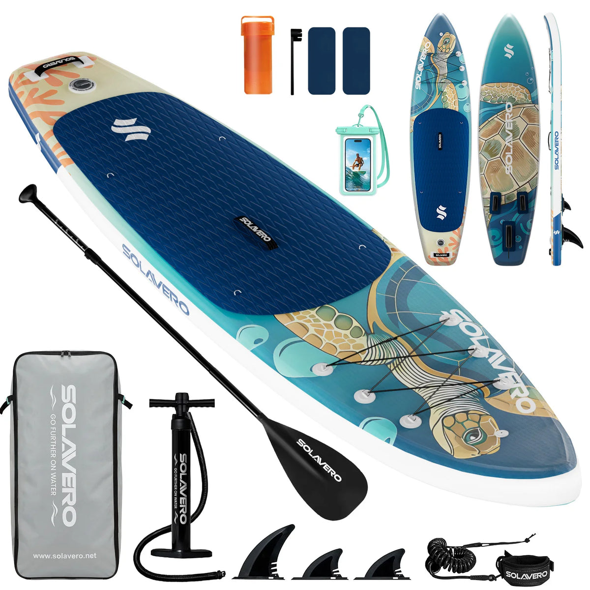 NEBMAAX Inflatable SUP Board Complete with A Full Set of SUP Accessories, Featuring Three Removable Tail Fins and A Non-slip Deck for Adults. Available in A Wide Variety of Patterns and Designs,Suitable for A Range of Water S