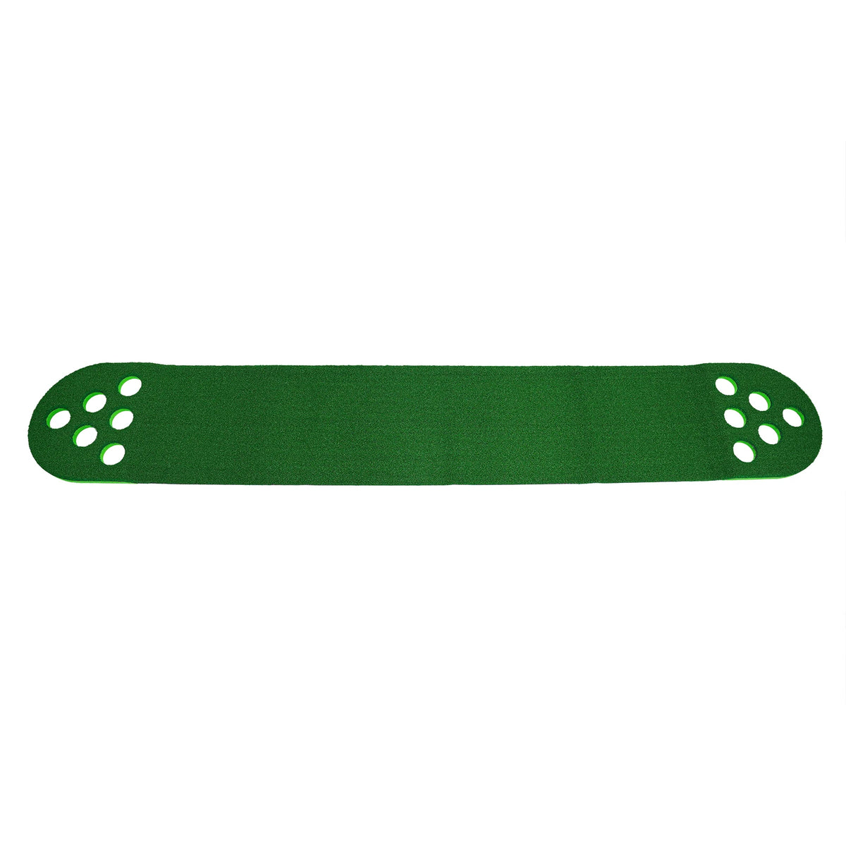 Mini Golf Course 118x19in, Putter Golf Pong Mat with 12 Holes, 2 Adjustable Clubs & 2 Balls for Family Fun