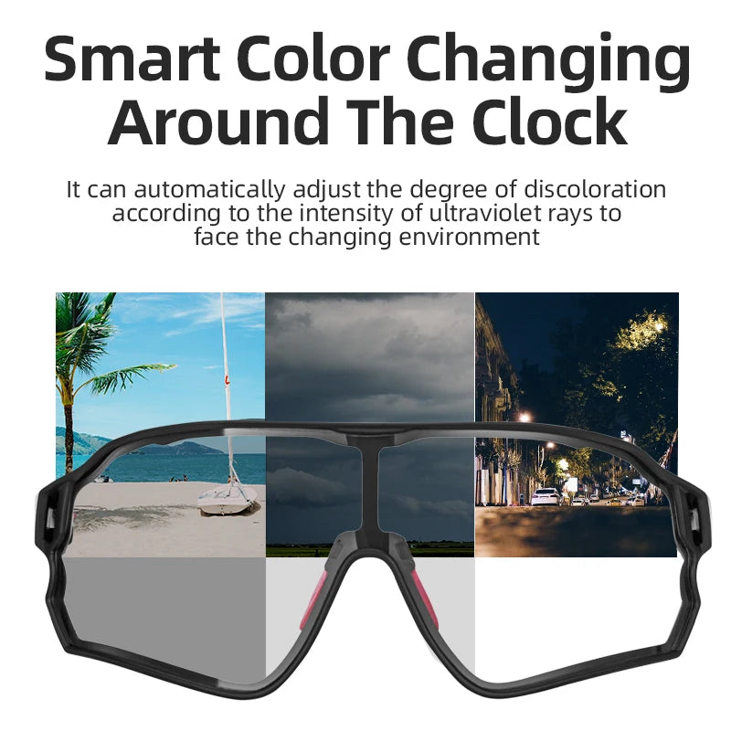 ROCKBROS Cycling Glasses Photochromic MTB Road Bike Glasses UV400 Protection Sunglasses Sport Safe Bicycle Eyewear Equipment