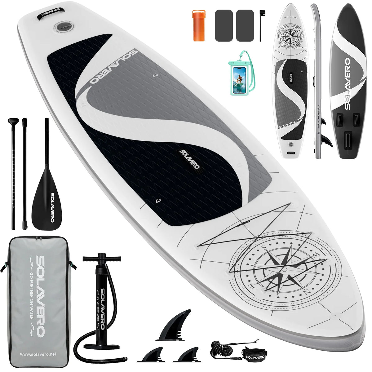 NEBMAAX Inflatable SUP Board Complete with A Full Set of SUP Accessories, Featuring Three Removable Tail Fins and A Non-slip Deck for Adults. Available in A Wide Variety of Patterns and Designs,Suitable for A Range of Water S