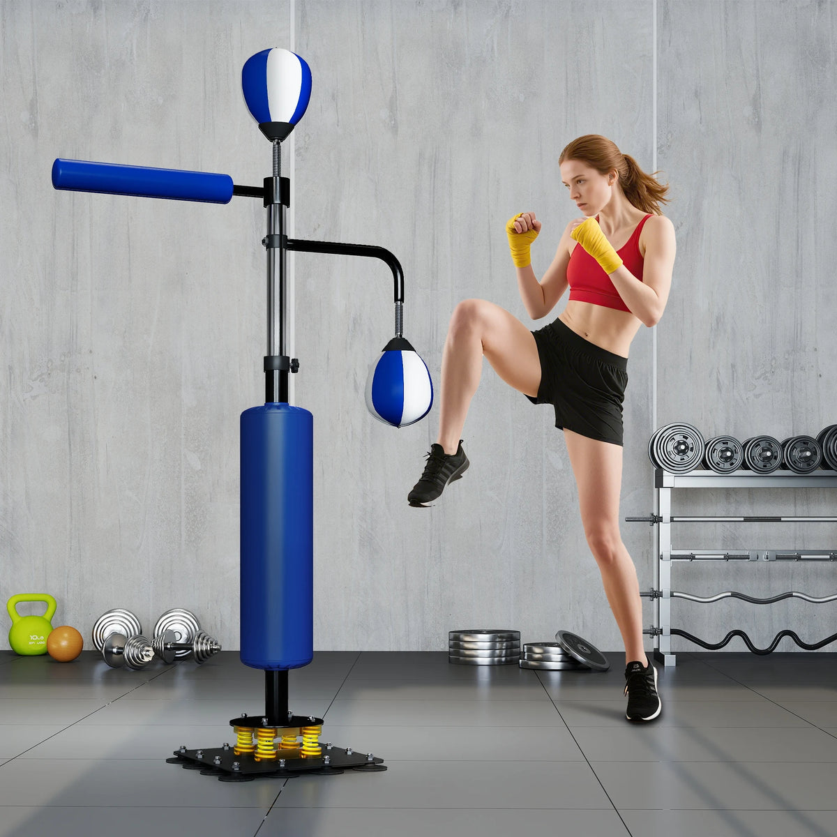 4.6-6.7 Speed Bag Boxing Bag Stand, Reflex Bag Boxing Training Equipment, Speed Punching Bag, Blue