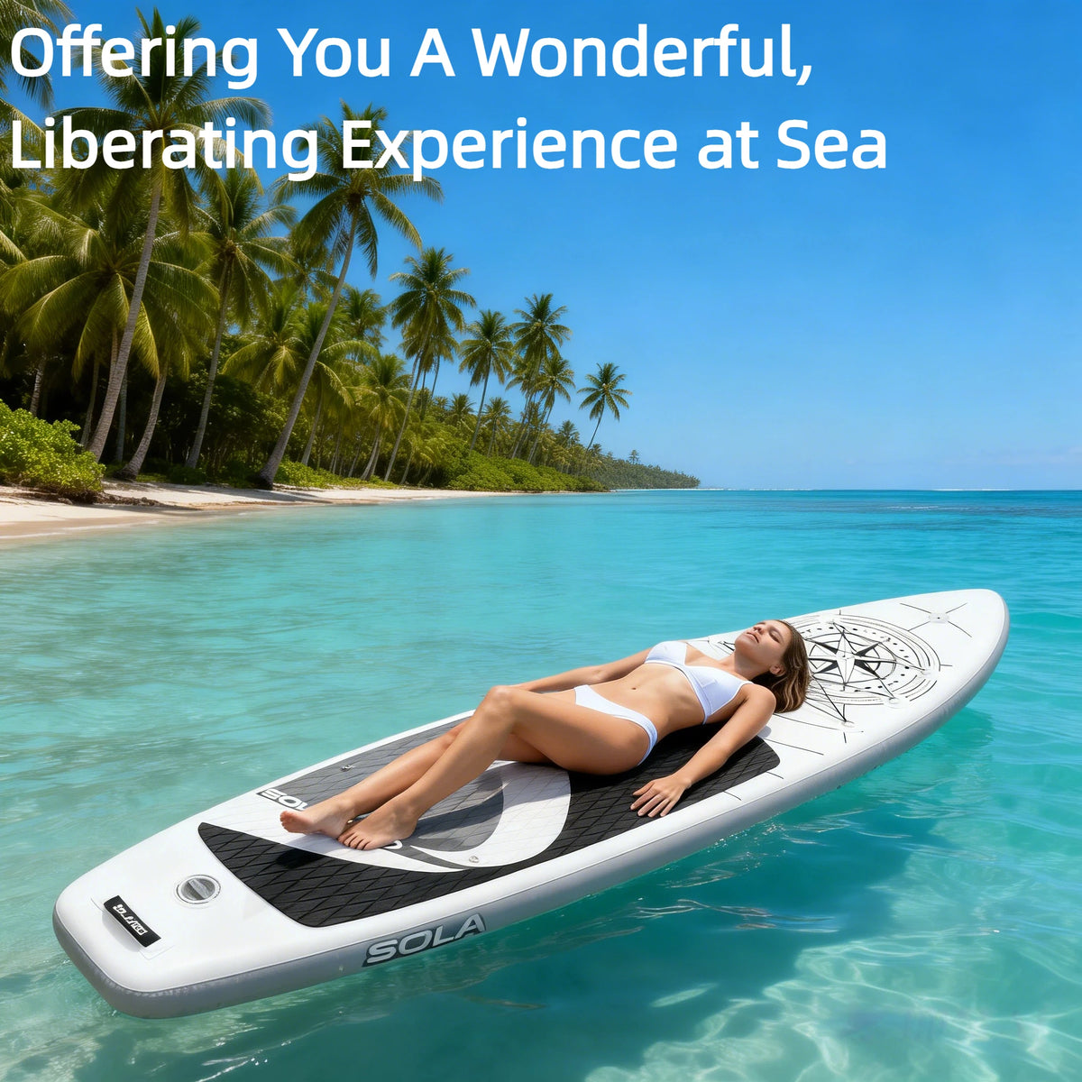 NEBMAAX Inflatable SUP Board Complete with A Full Set of SUP Accessories, Featuring Three Removable Tail Fins and A Non-slip Deck for Adults. Available in A Wide Variety of Patterns and Designs,Suitable for A Range of Water S