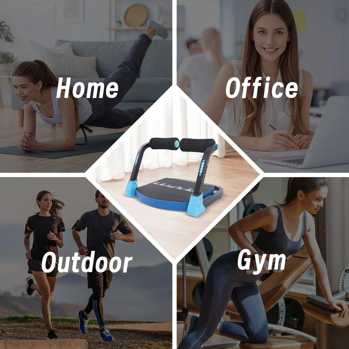 Ab Maschine, Ab Exerciser, Abdominal Trainer, Mini Sit Up Machine with Adjustable Resistance, Foldable Home Gym Equipment, Multi-Function Full Body Workout, Cushioned Foam Pad, Steel Frame, Portable Abs Core Fitness Tool for