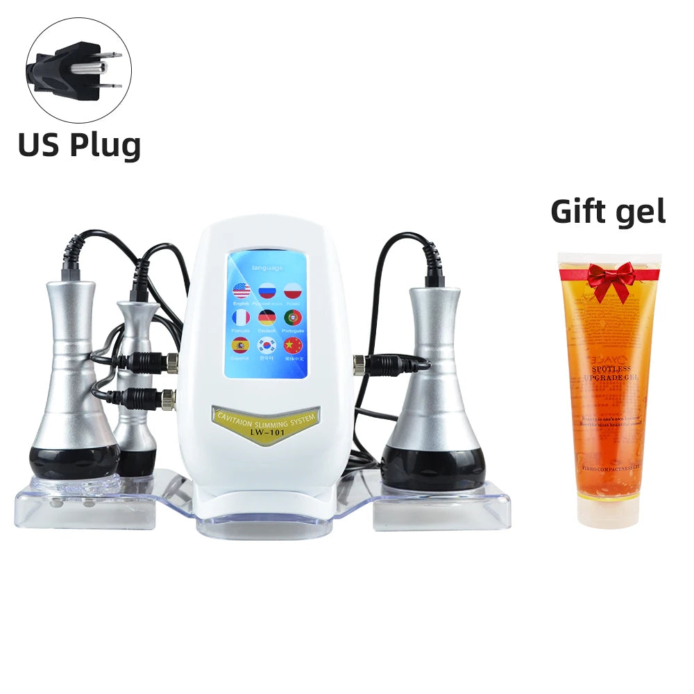 3 In 1 40K Ultrasonic Cavitation Machine Body Slimming Weight Loss Facial Skin Tightening And Lifting