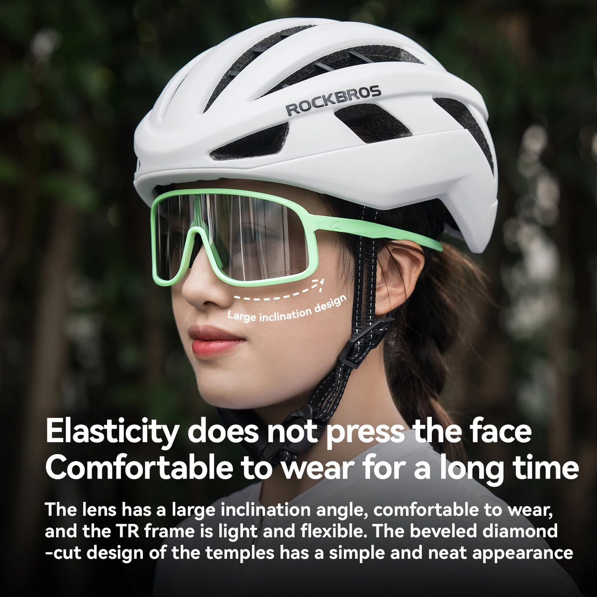 ROCKBROS Cycling Glasses Photochromic Outdoor Bike Sunglasses UV400 Eyewear Sports Eye Protection Windproof Riding Big Frame Polarized Glasse