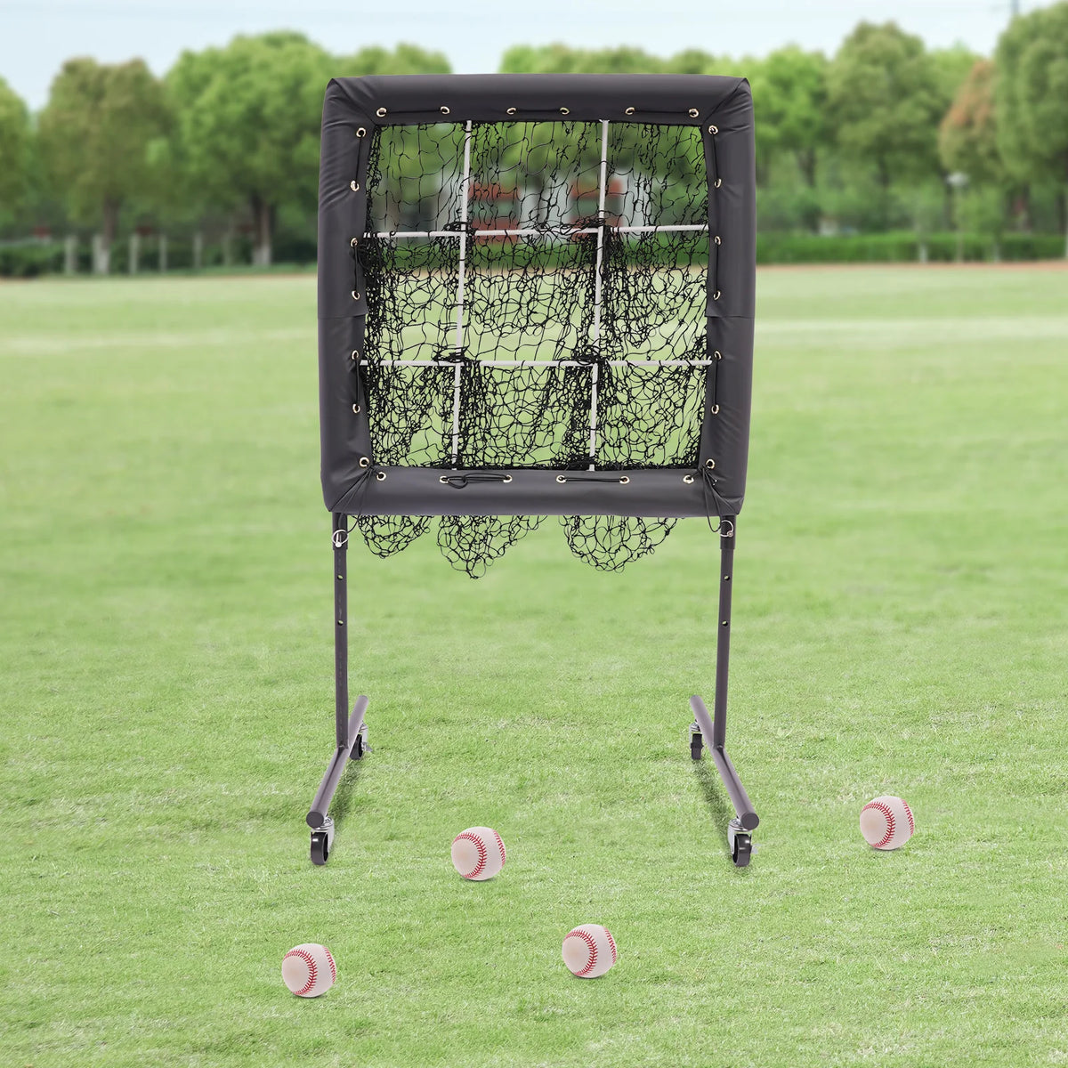 3 Gears Adjustable Height Baseball Training Equipment for Hitting Pitching Practice Baseball Trainer Aid Baseball Training Net