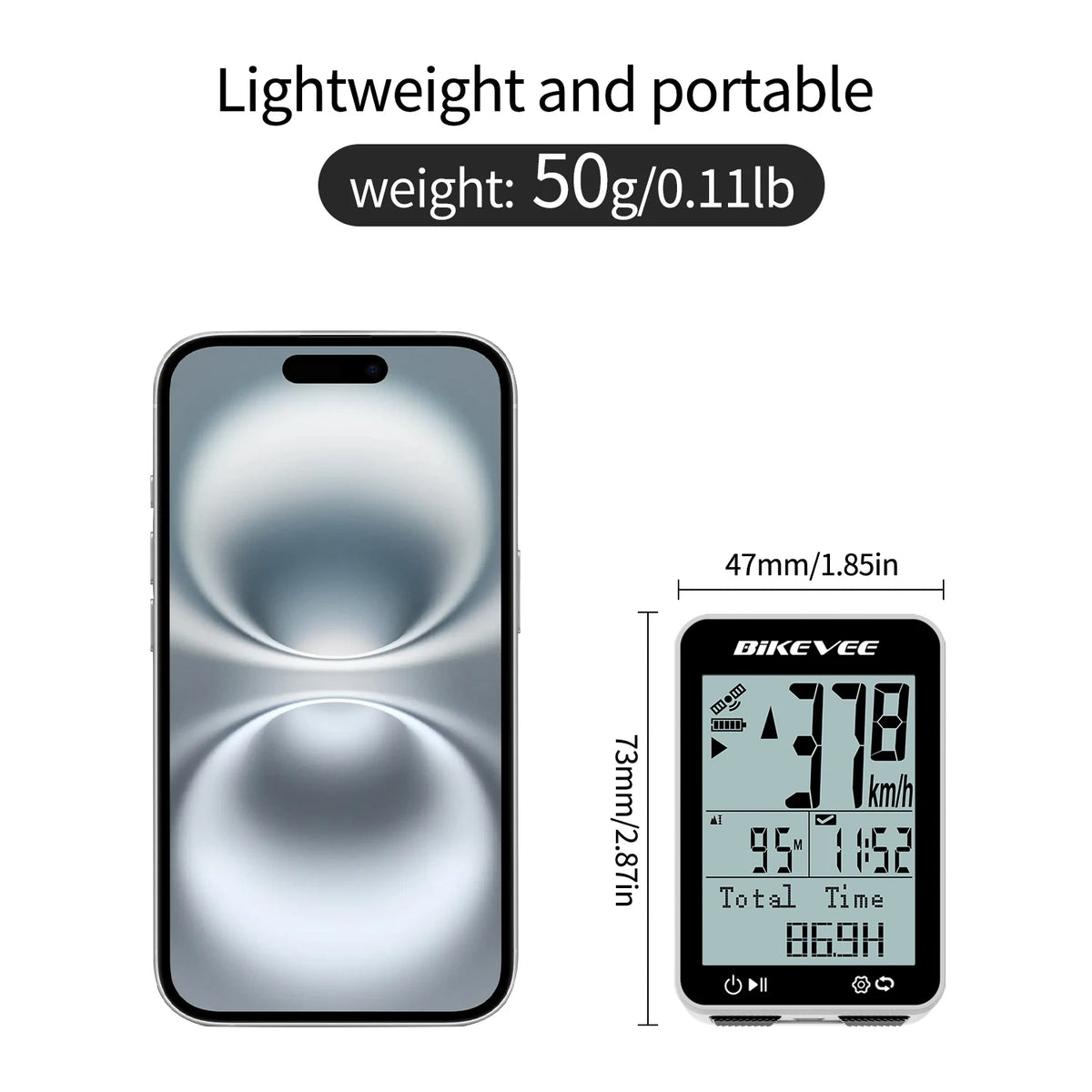 BIKEVEE Outdoor Fitness Sports Multi-Language USB-C Rechargeable GPS Wireless Bike Computer with Auto Backlighted Stand MPH KM/H Waterproof Bicycle Speedometer Odometer Stopwatch Tracker Multi-Language