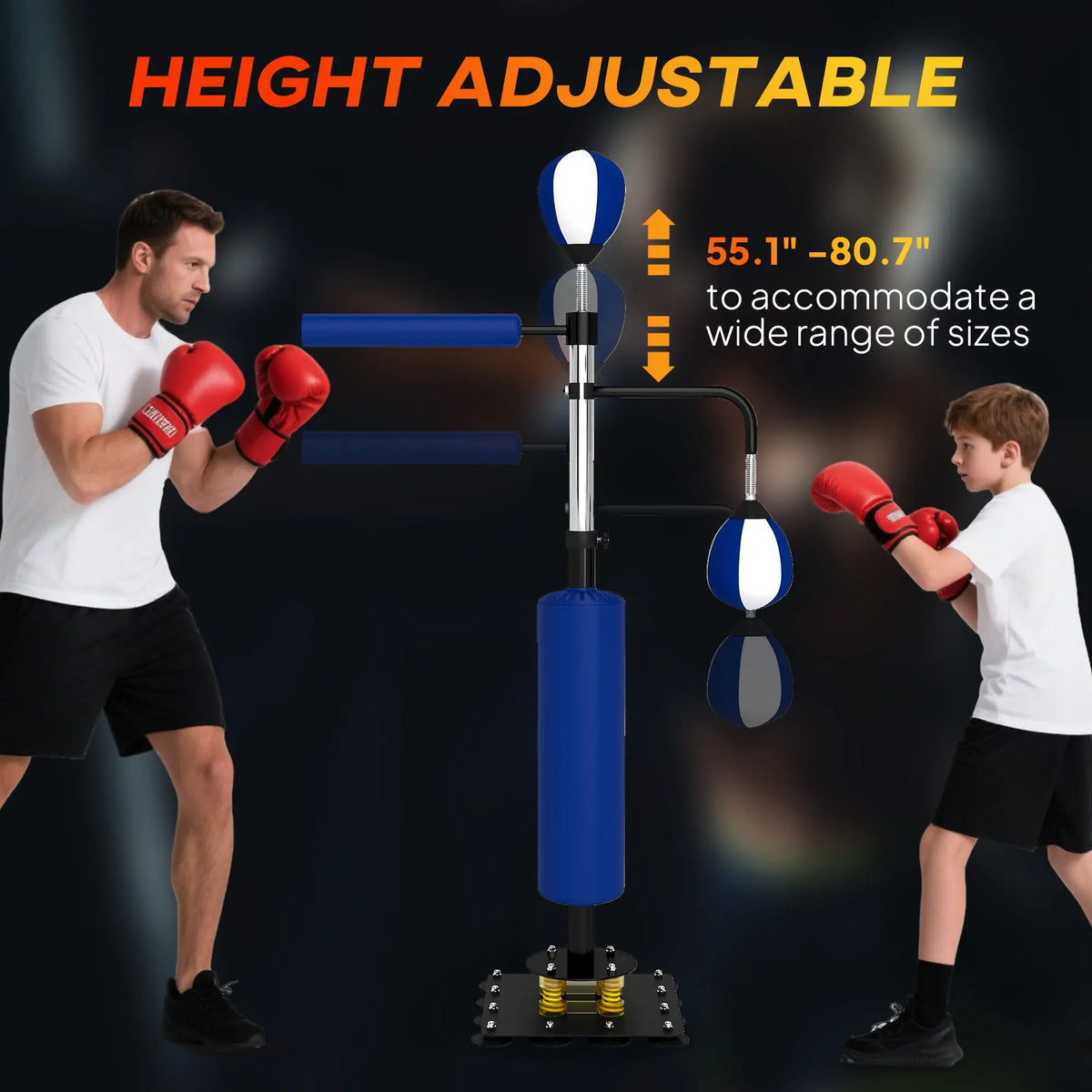 4.6-6.7 Speed Bag Boxing Bag Stand, Reflex Bag Boxing Training Equipment, Speed Punching Bag, Blue