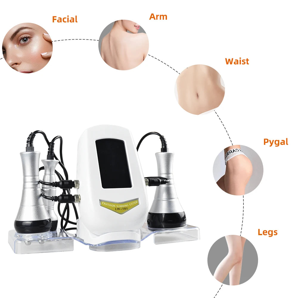 3 In 1 40K Ultrasonic Cavitation Machine Body Slimming Weight Loss Facial Skin Tightening And Lifting