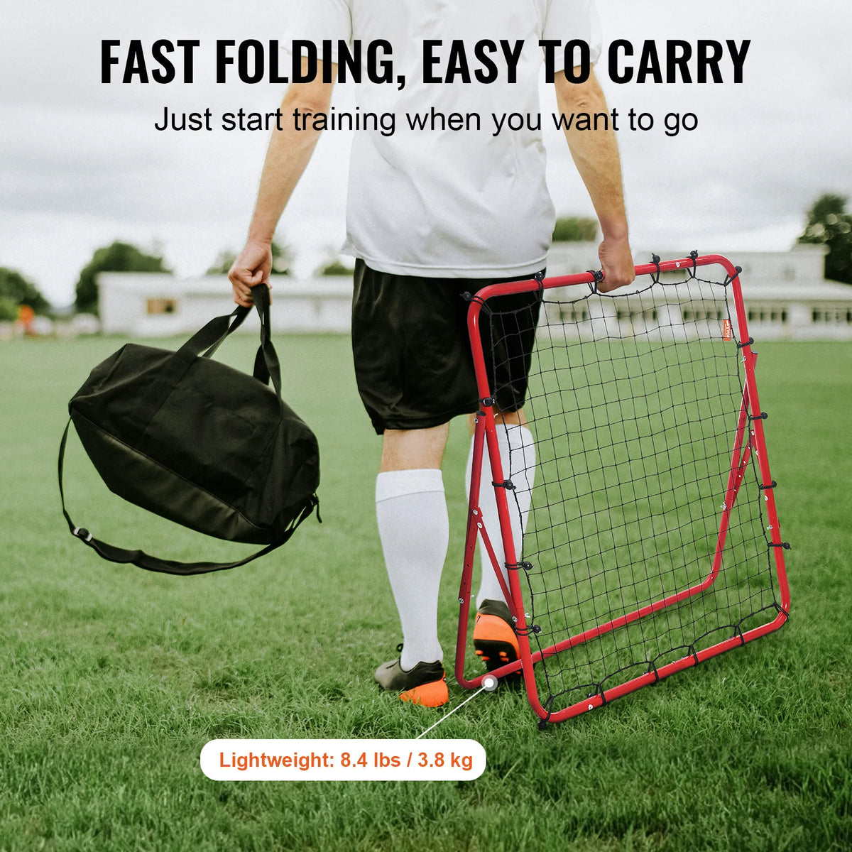 VEVOR 39X39FT Soccer Rebounder Rebound Net Portable Football Training Gifts Adjustable Angles Goal Net Aids & Equipment