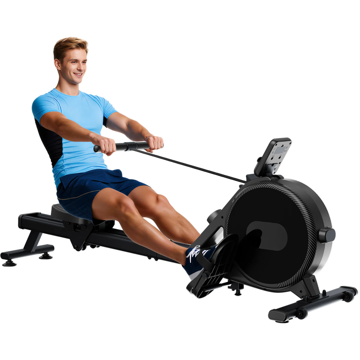 Home Rowing Machine 32Level Adjustable Resistance 300LBS Trainer Row Machine LED Monitor Tablet Holder Bluetooth Fitness Machine