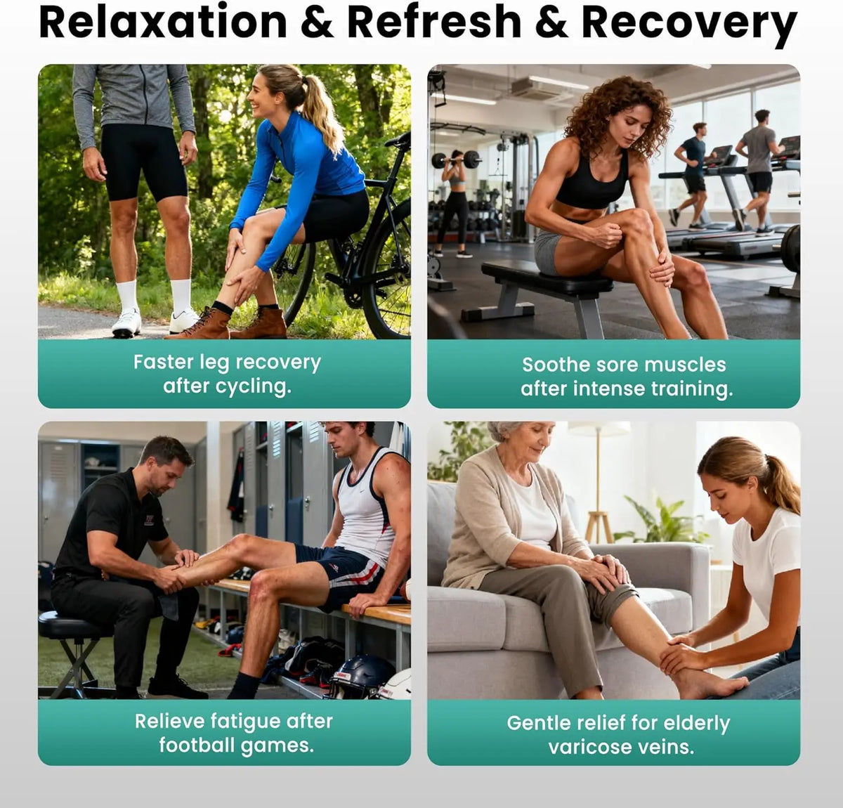 Leg Massager with Heat and Comression, Foot and Leg Massager for Circulation and Pain Relief, Air Compression Boots