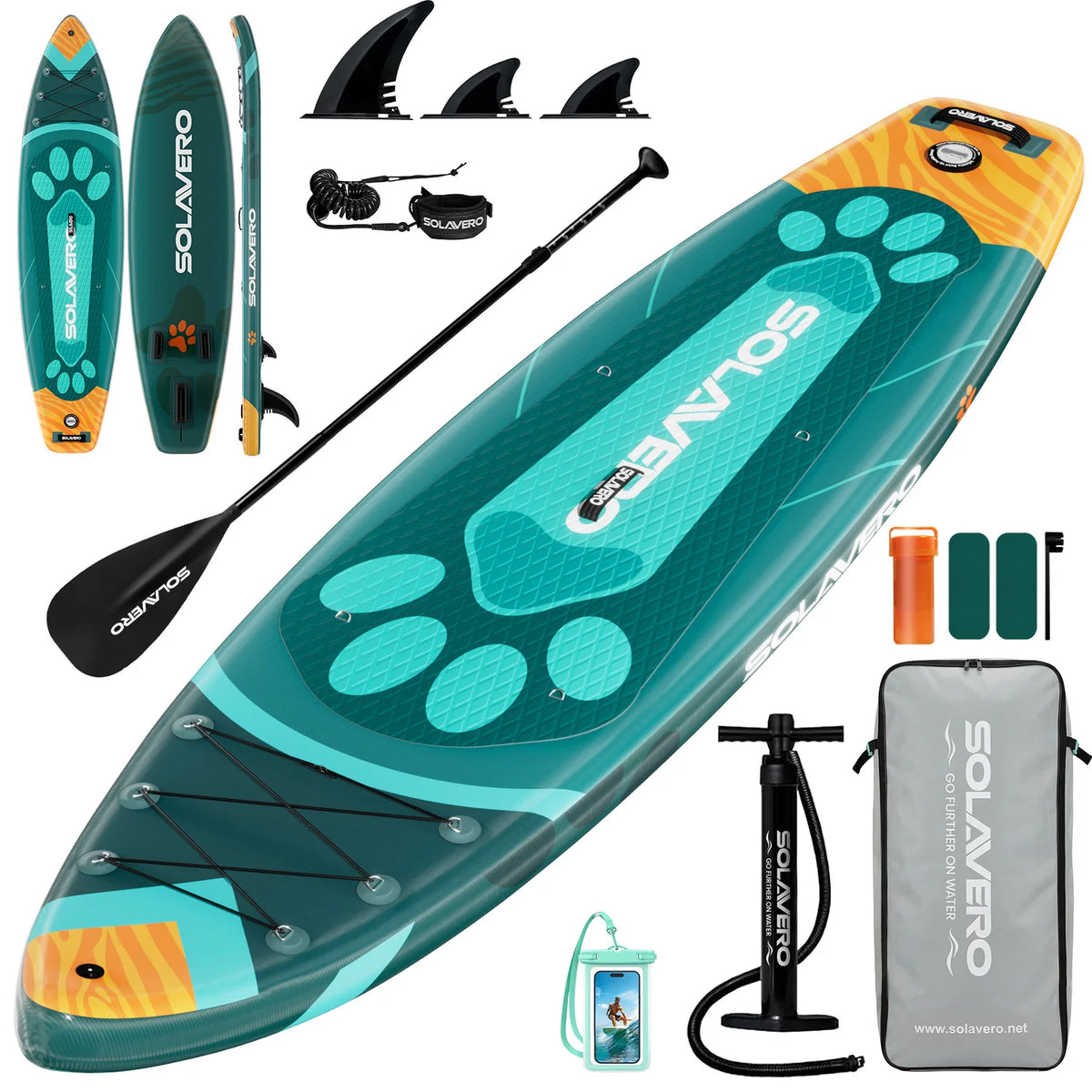 NEBMAAX Inflatable SUP Board Complete with A Full Set of SUP Accessories, Featuring Three Removable Tail Fins and A Non-slip Deck for Adults. Available in A Wide Variety of Patterns and Designs,Suitable for A Range of Water S