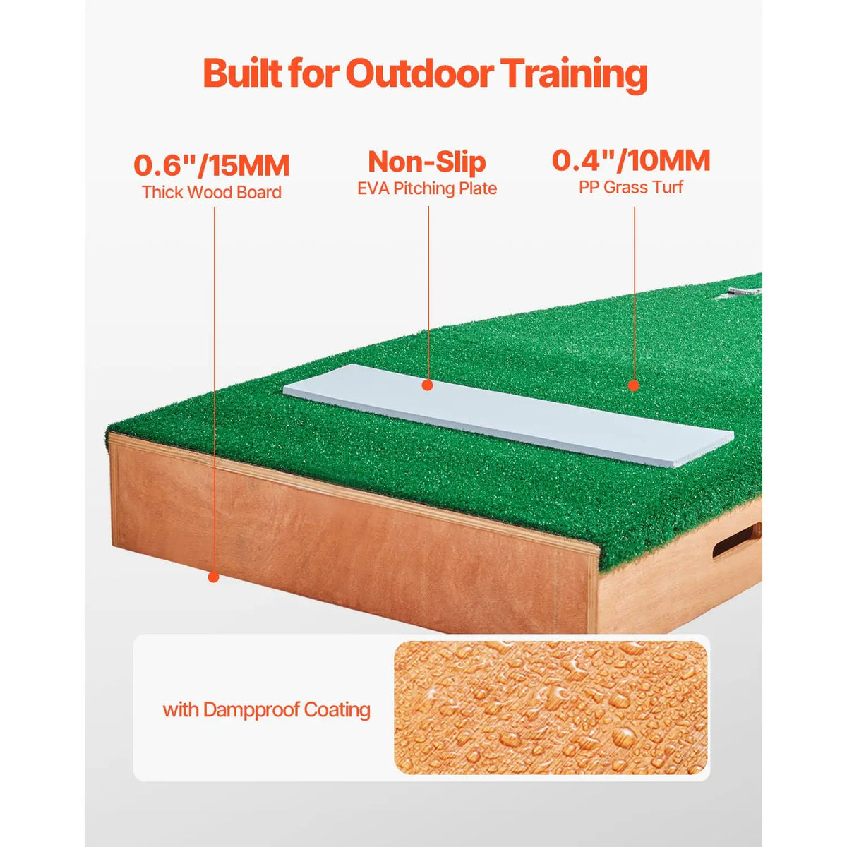 Pitching Mound, Portable Baseball Pitcher's Mound, 85 in Indoor Outdoor Pitching Practice and Training Equipment, Softball Pitching Aids with Antifade Turf, Pitching Rubber, Adjustable Base