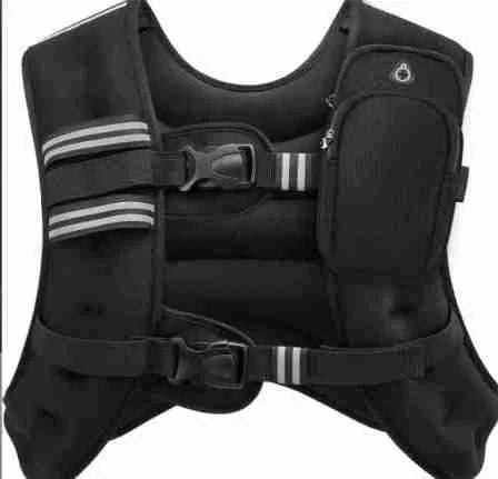 12lb Adjustable Weighted Vest Oxford Fabric With Reflective Stripe Unisex for Men Women Skin‑Friendly Fitness Training Vest for Running Strength Training Weight Loss Muscle Building Workout