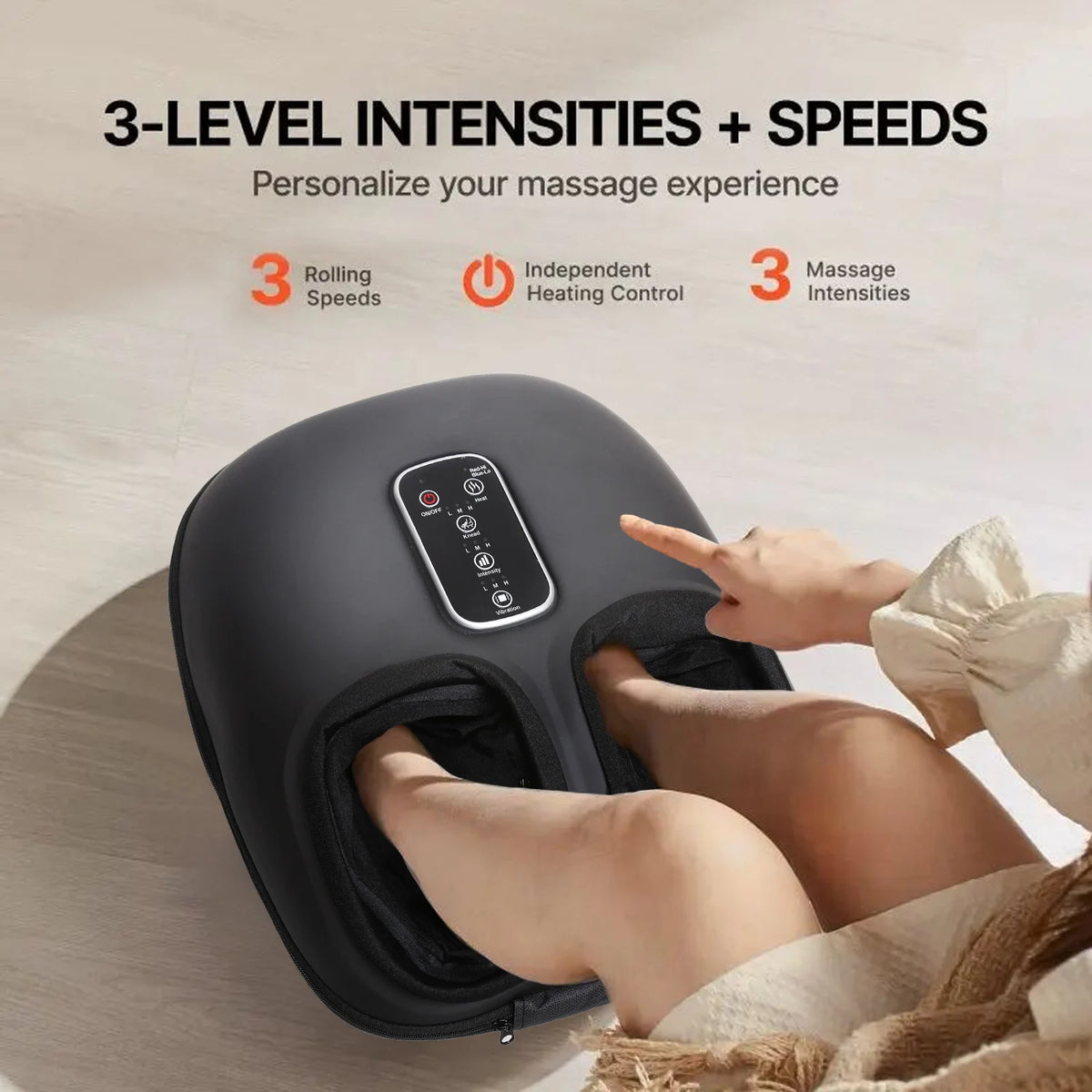 Automatic Foot Massage Machine with Fully Wrapped Rollers Sole Kneading Airbag Pressing Relaxation Foot Massager，Best Gift for Women Mental