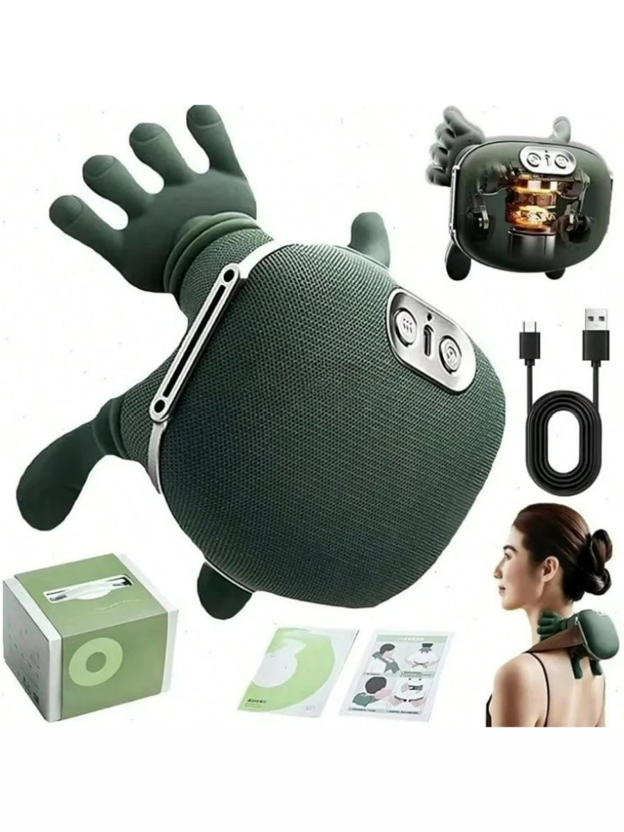Advanced 4D Shiatsu Neck and Shoulder Massager with Heat & Finger Massage - Wireless, Deep Tissue, Simulated Human Hand Design