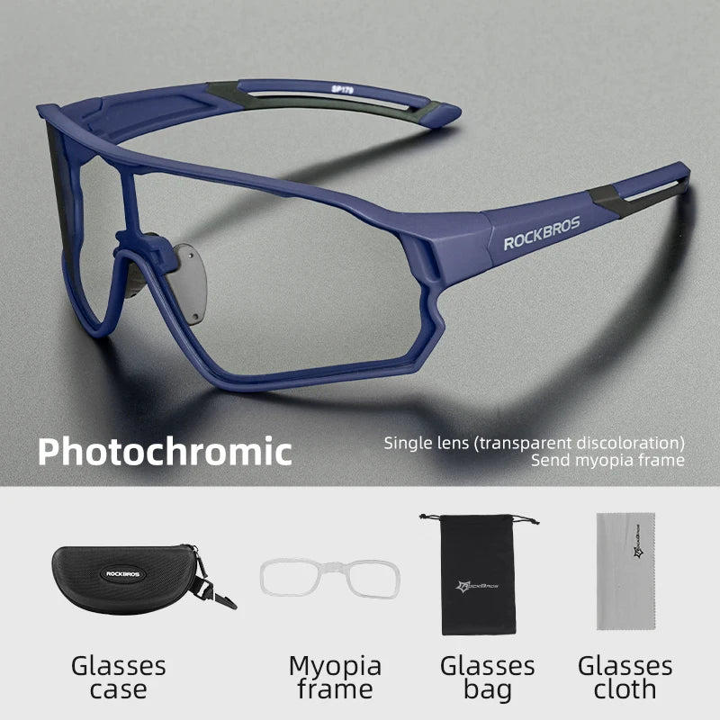 ROCKBROS Cycling Glasses Photochromic MTB Road Bike Glasses UV400 Protection Sunglasses Sport Safe Bicycle Eyewear Equipment