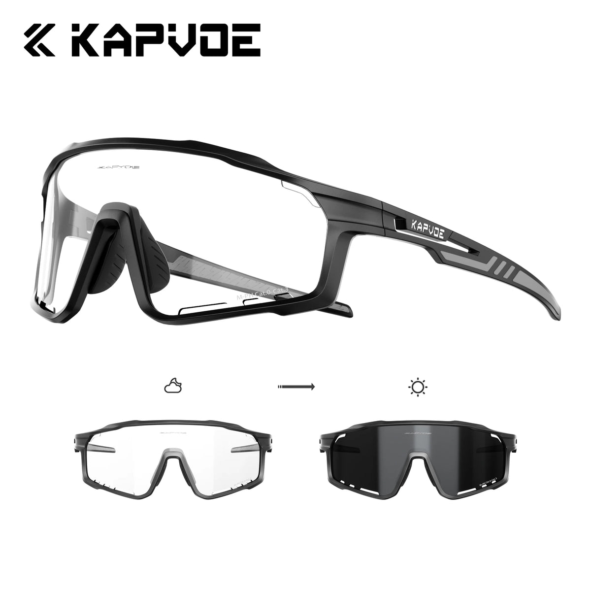 Kapvoe Photochromic Sunglasses Cycling Glasses Mountain Bike Goggles Men Baseball Eyewear Bicycle Sports Glasses for Man UV400