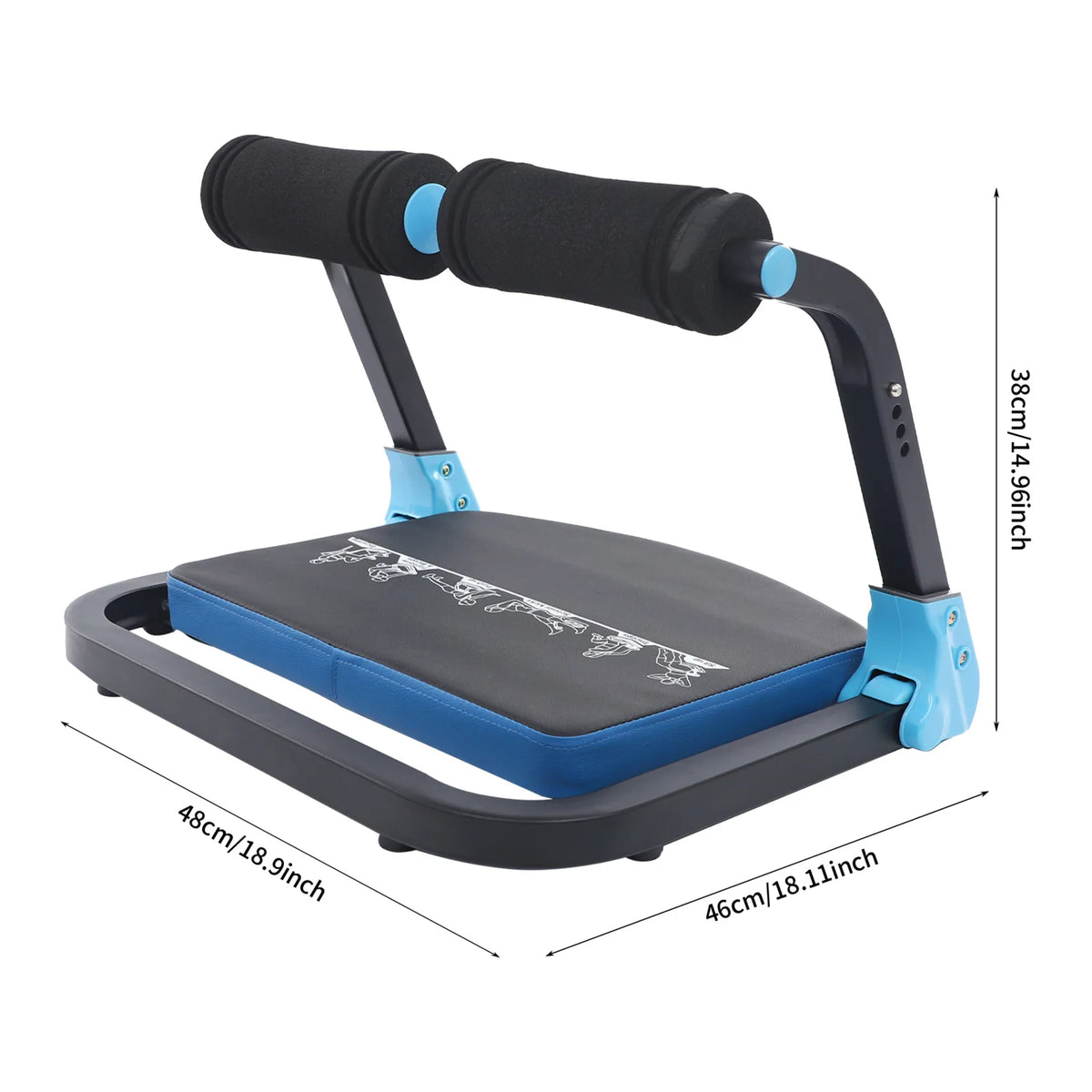 Ab Maschine, Ab Exerciser, Abdominal Trainer, Mini Sit Up Machine with Adjustable Resistance, Foldable Home Gym Equipment, Multi-Function Full Body Workout, Cushioned Foam Pad, Steel Frame, Portable Abs Core Fitness Tool for