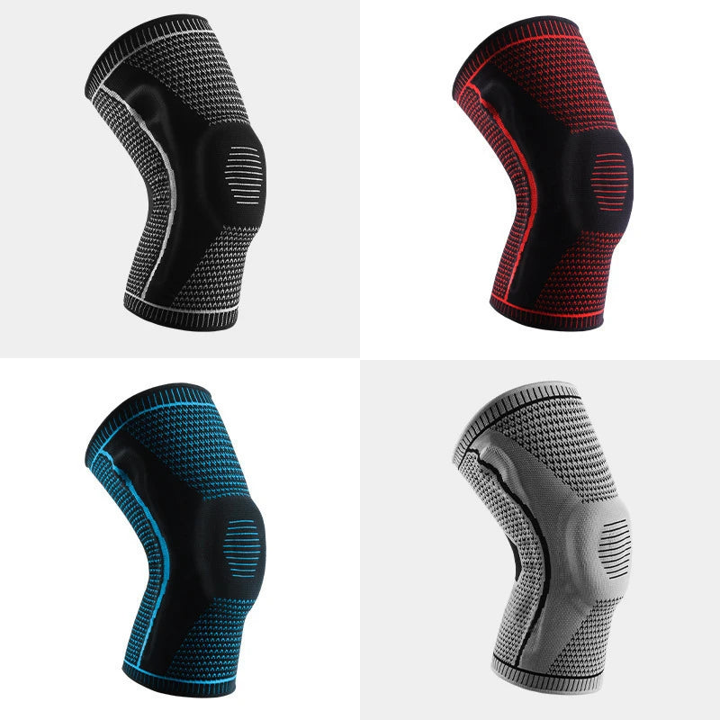 Nylon Outdoor Sports Silicone Knee Pads Summer Knee Basketball Men's Knee Professional Fitness Running Knitted Knee Pads 2026