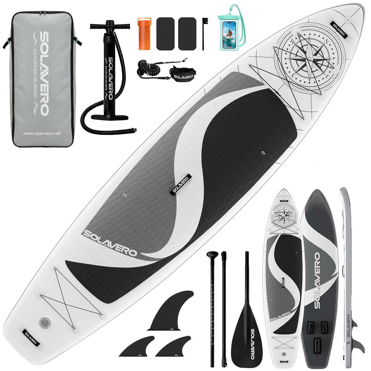 NEBMAAX Inflatable SUP Board Complete with A Full Set of SUP Accessories, Featuring Three Removable Tail Fins and A Non-slip Deck for Adults. Available in A Wide Variety of Patterns and Designs,Suitable for A Range of Water S