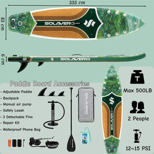 Stand Up Paddle Board, Inflatable Paddle Board with Premium Accessories, SUP Board with Non-Slip EVA Deck, Suitable for Sea Lake